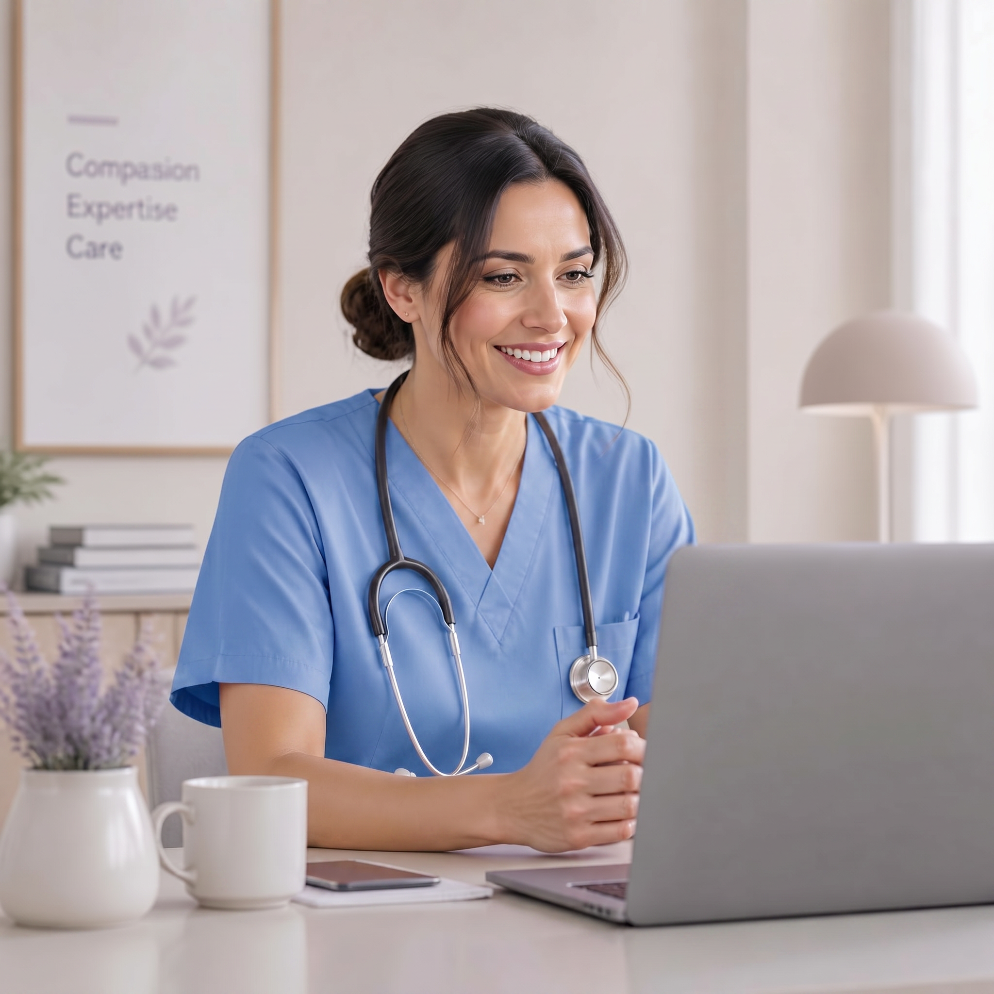 Médica em teleconsulta